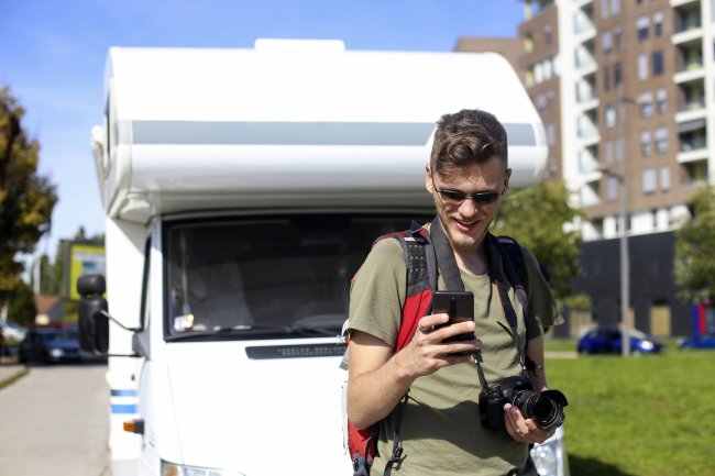 Camper in the street