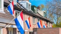 Nederlandse vlaggen op Bevrijdingsdag