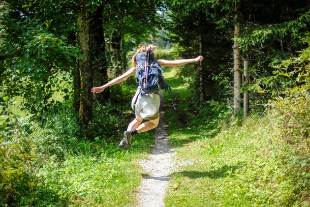 blij in het bos